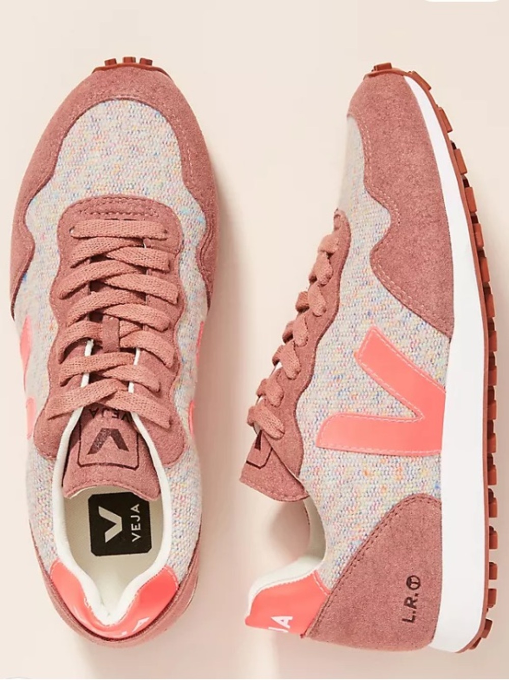 Veja Pink Flannel Sneakers
